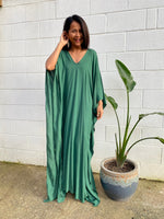 Mala Handworks  Mala Kaftan in Solid Jade Green
