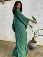 Mala Handworks  Mala Kaftan in Solid Jade Green