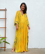 MALA handworks Mala Kaftan in Yellow and Black Tie Dye