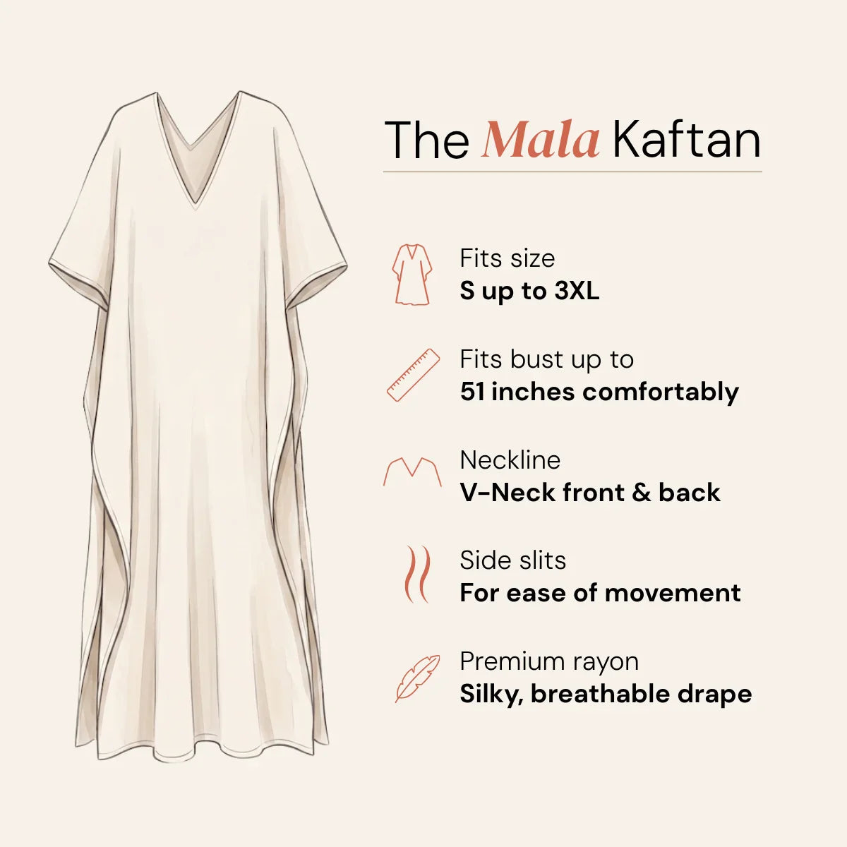 Mala kaftan style diagram