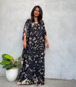 MALA handworks Mia Boat Neck Kaftan in Black Tie Dye
