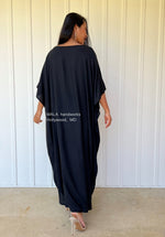 MALA handworks  Mia Boat Neck Kaftan in Black