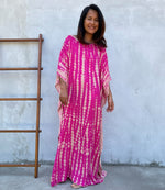 MALA handworks Mia Boat Neck Kaftan in Fuchsia and Pink Tie Dye
