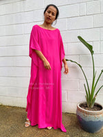 MALA handworks  Mia Boat Neck Kaftan in Pink Fuchsia