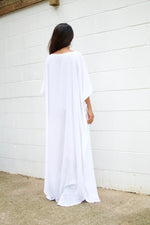 MALA handworks  Mia Boat Neck Kaftan in White