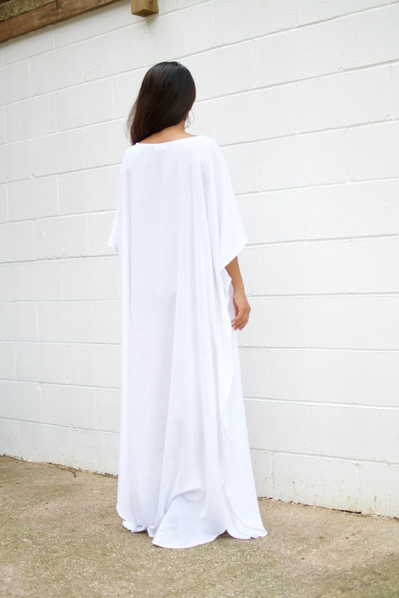 MALA handworks  Mia Boat Neck Kaftan in White