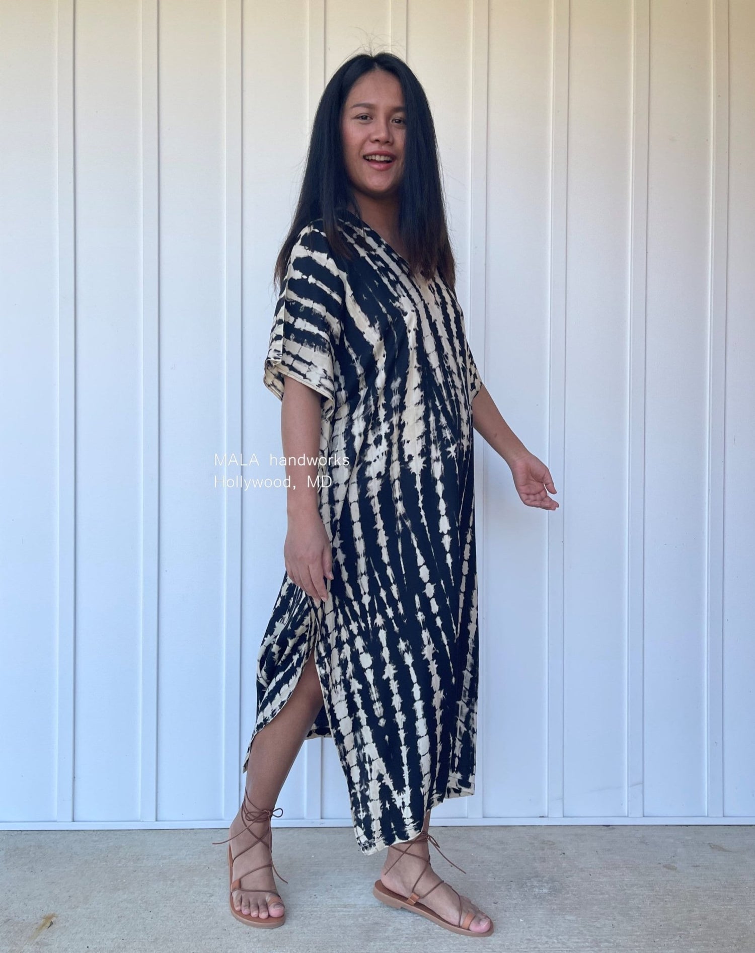 MALA handworks  Nora Kaftan in Black Tie Dye