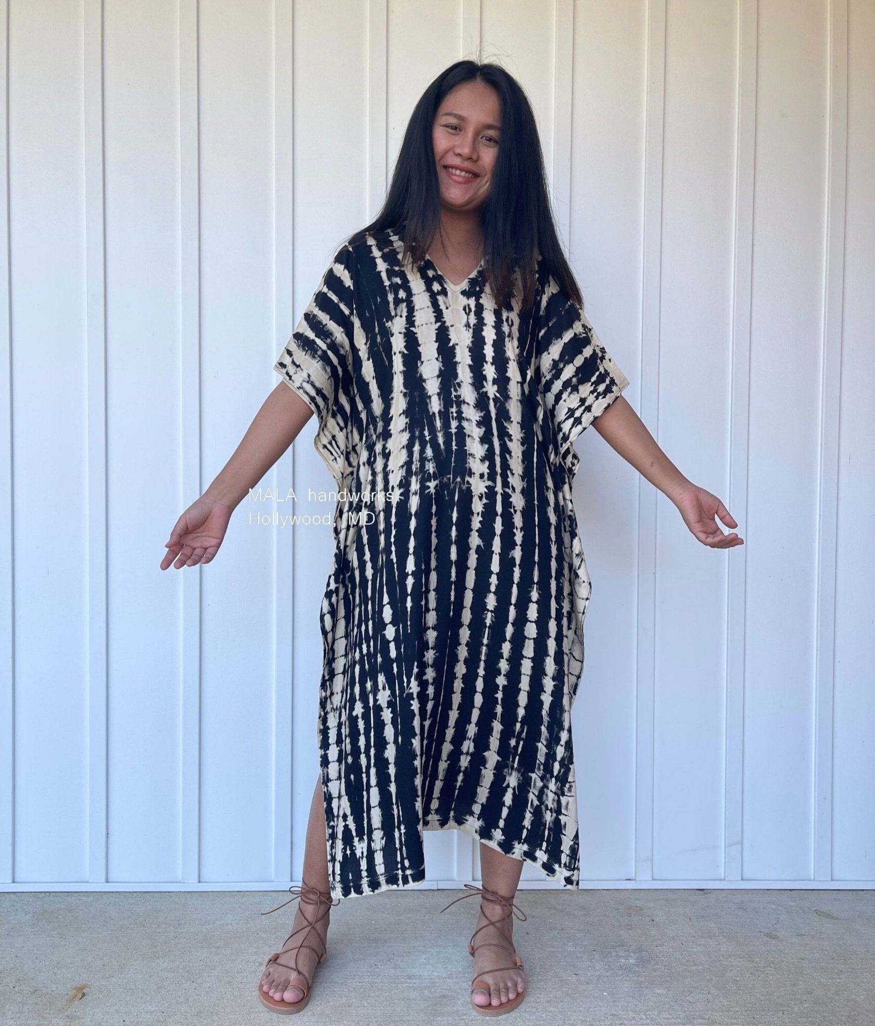 MALA handworks  Nora Kaftan in Black Tie Dye