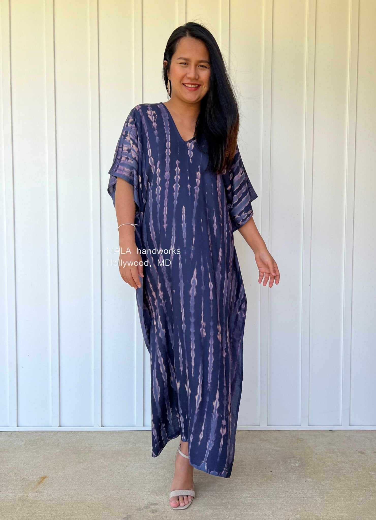 MALA handworks  Nora Kaftan in Dark Blue and Purple Tie Dye