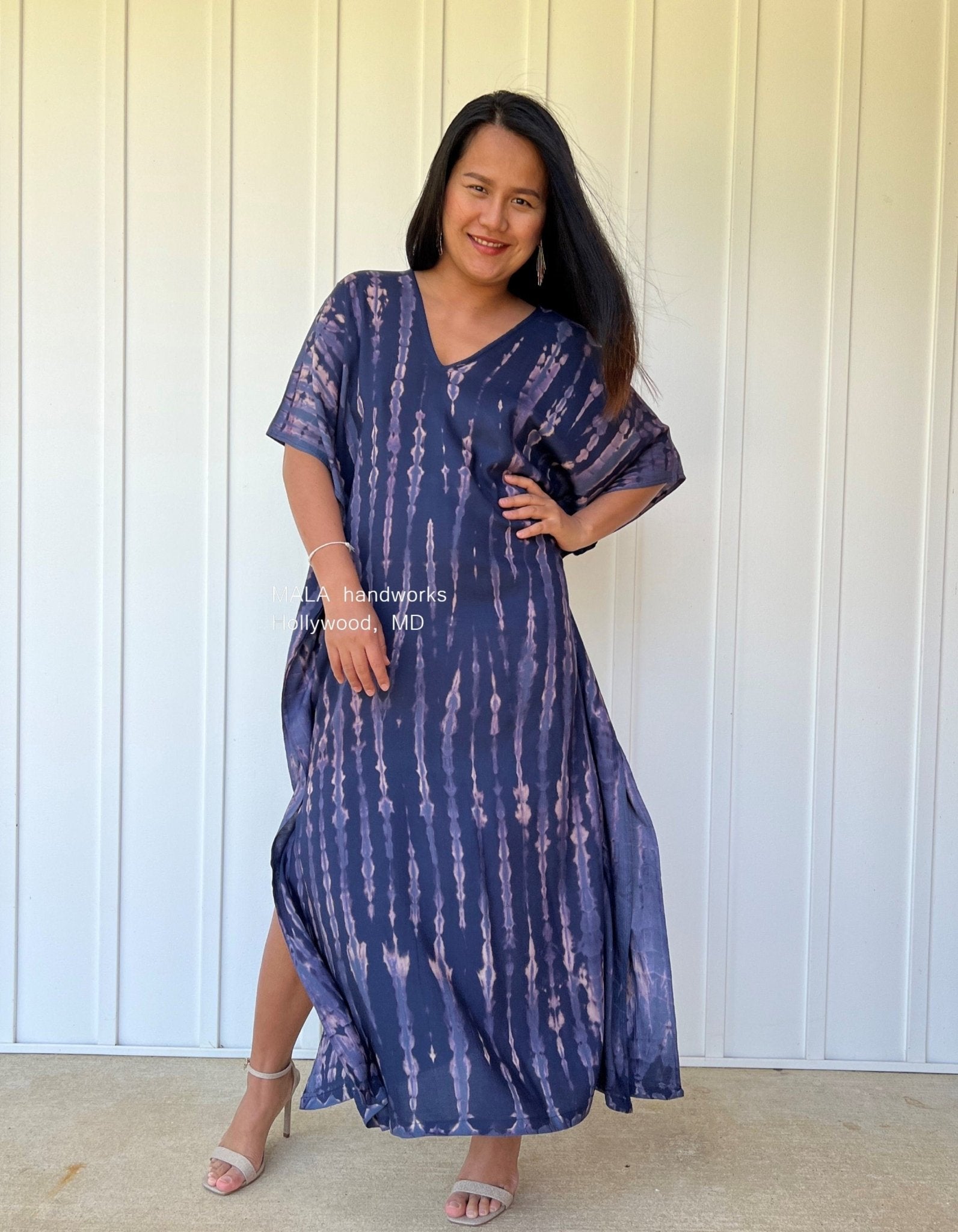 MALA handworks  Nora Kaftan in Dark Blue and Purple Tie Dye