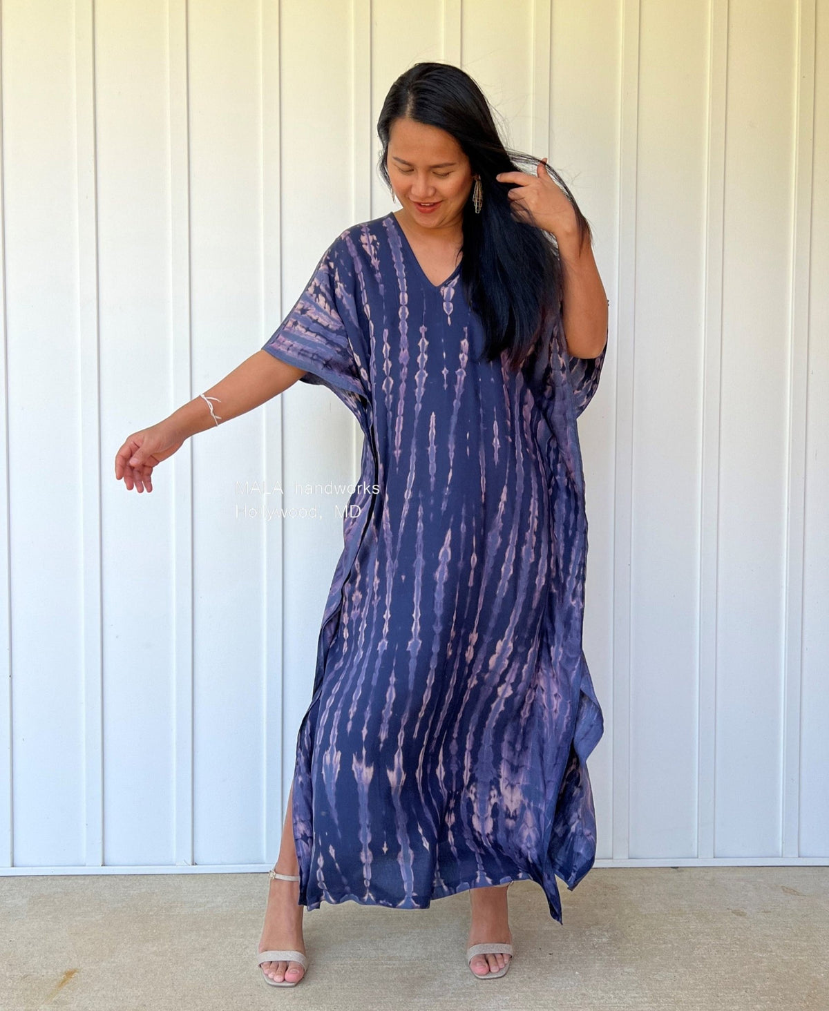 MALA handworks  Nora Kaftan in Dark Blue and Purple Tie Dye