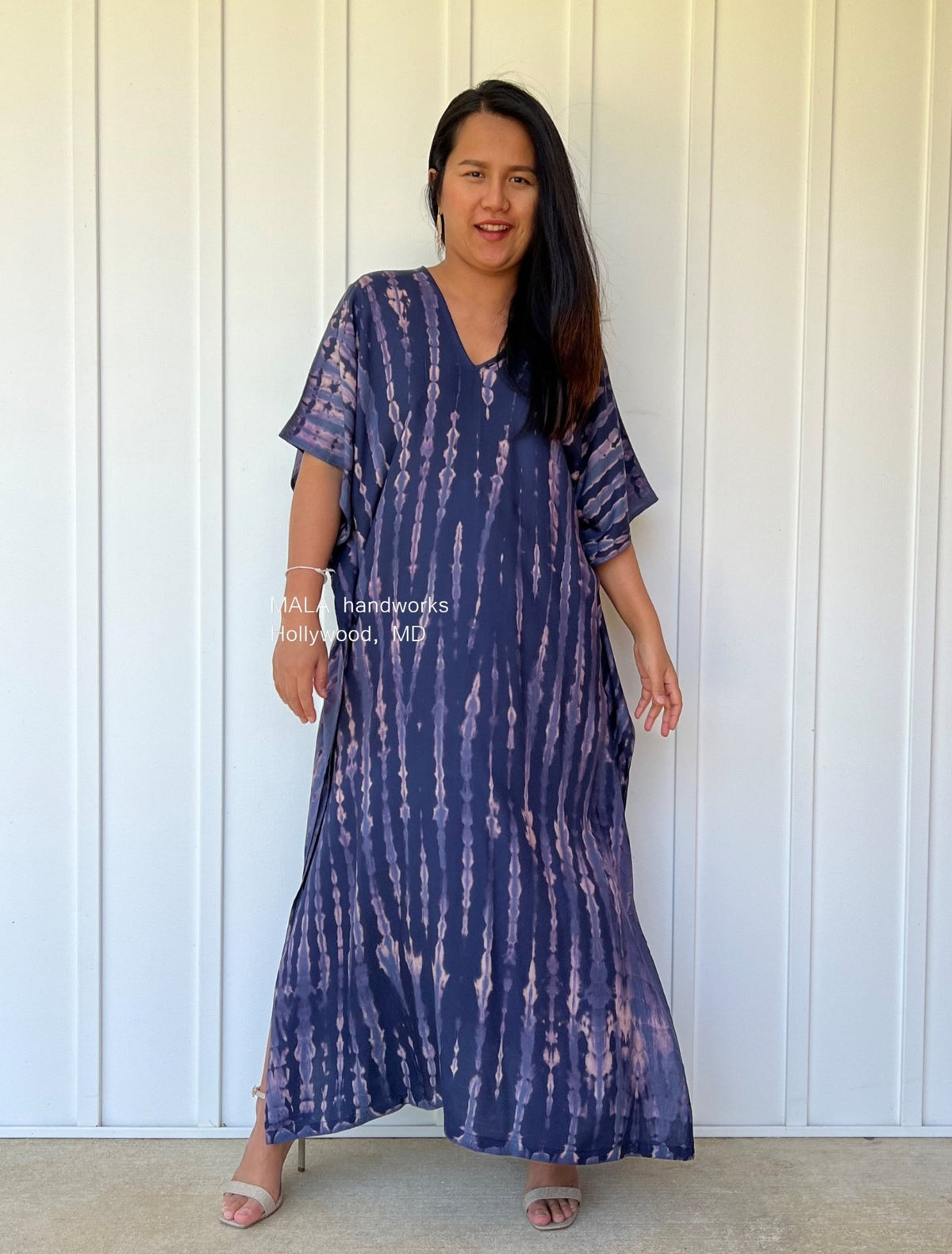 MALA handworks  Nora Kaftan in Dark Blue and Purple Tie Dye