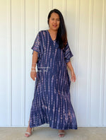 MALA handworks  Nora Kaftan in Dark Blue and Purple Tie Dye