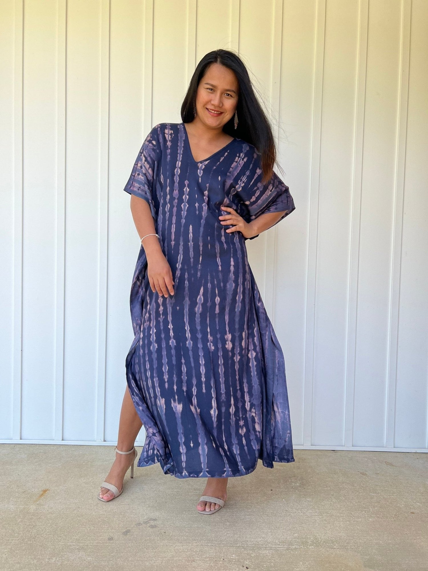 MALA handworks  Nora Kaftan in Dark Blue and Purple Tie Dye