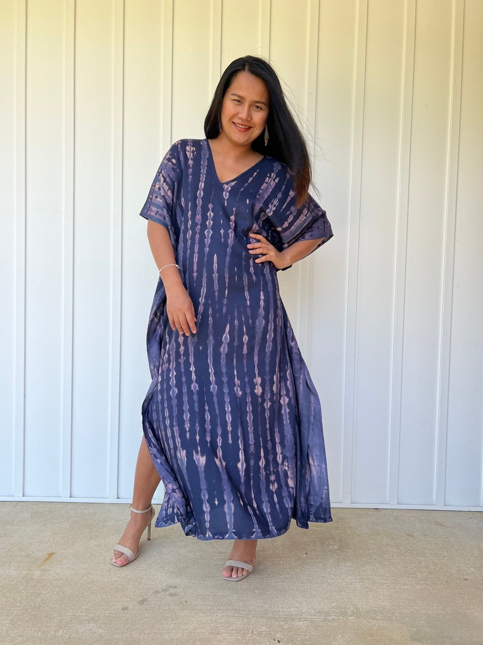 MALA handworks  Nora Kaftan in Dark Blue and Purple Tie Dye