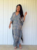 MALA handworks  Nora Kaftan in Gray and Blue Tie Dye