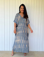 MALA handworks  Nora Kaftan in Gray and Blue Tie Dye