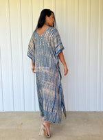 MALA handworks  Nora Kaftan in Gray and Blue Tie Dye