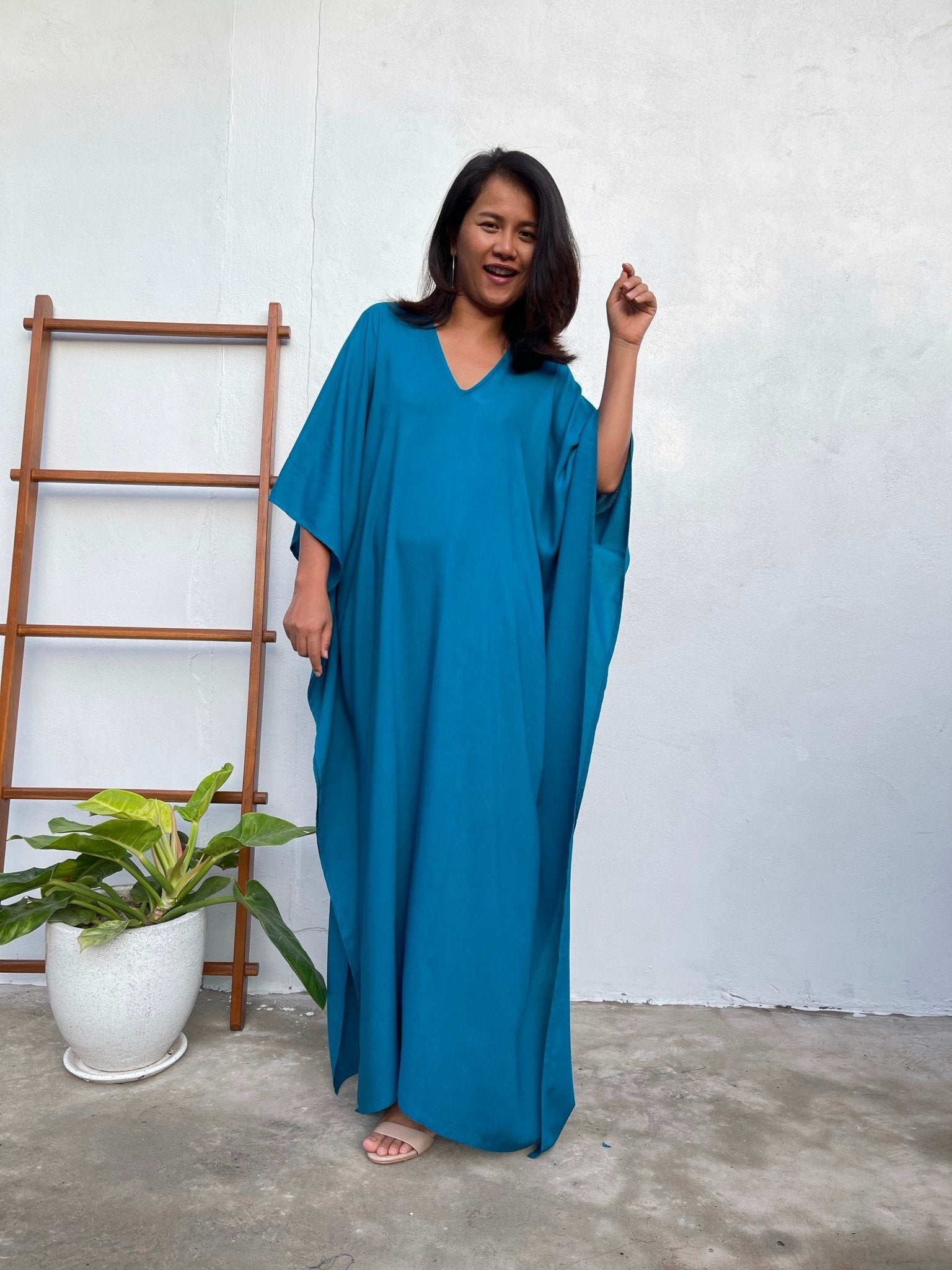 MALA handworks Nora Kaftan in Teal Blue