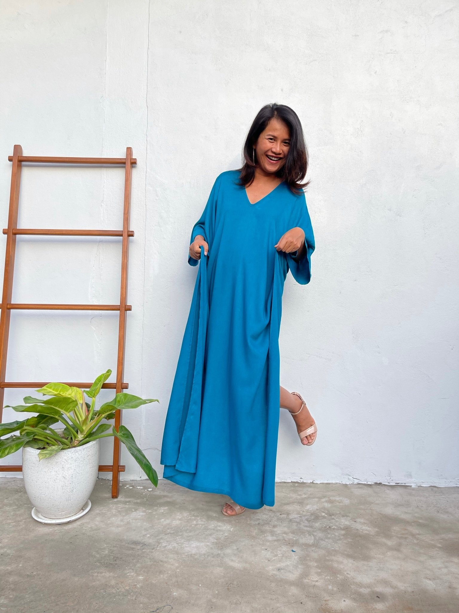 MALA handworks Nora Kaftan in Teal Blue