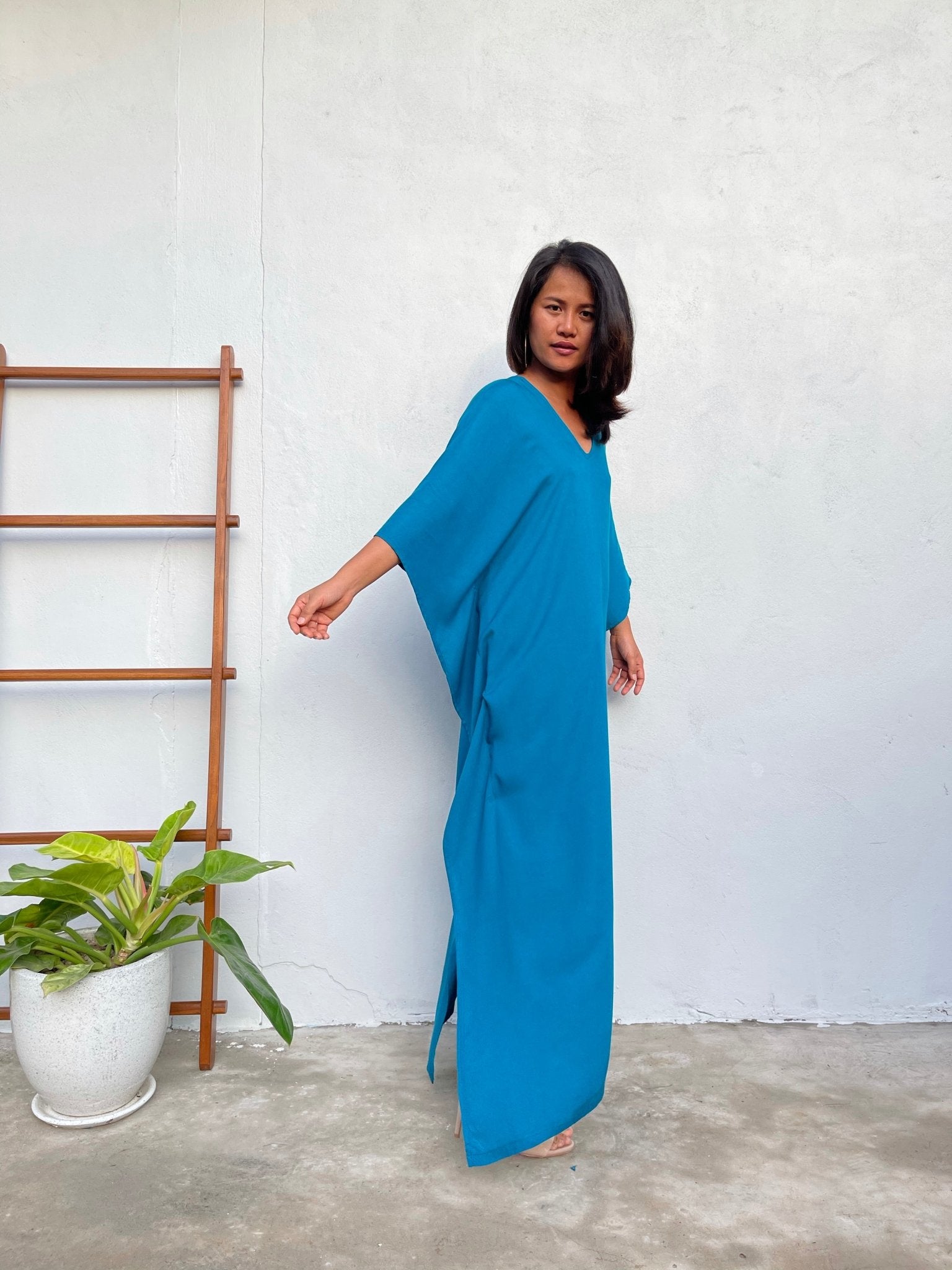 MALA handworks Nora Kaftan in Teal Blue