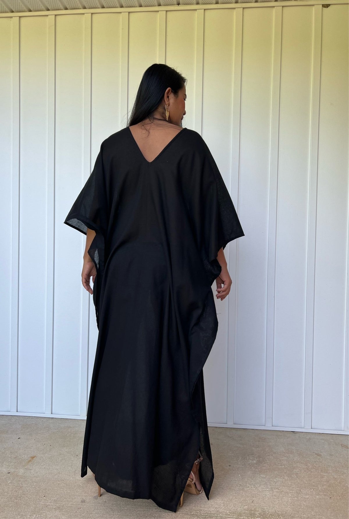 MALA handworks Olena semi sheer Kaftan in Black
