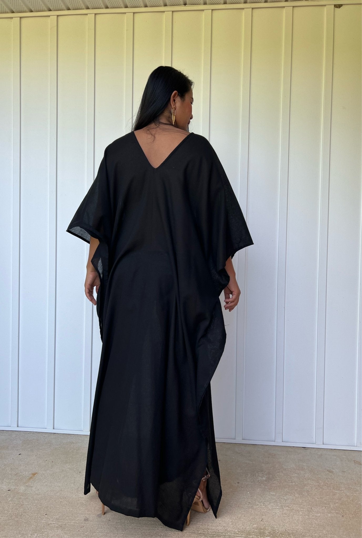 MALA handworks Olena semi sheer Kaftan in Black