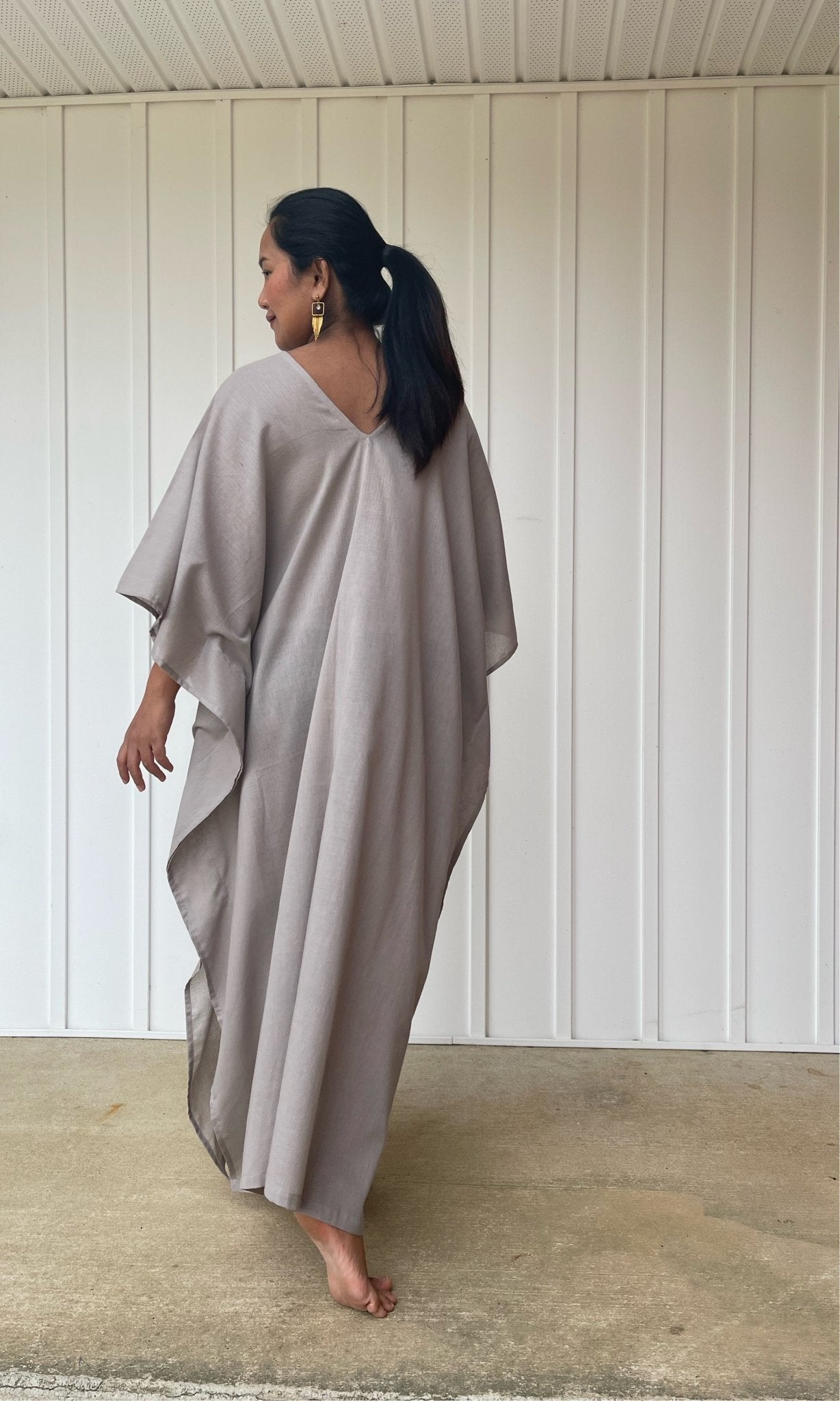 MALA handworks Olena semi sheer Kaftan in Earthy Brown