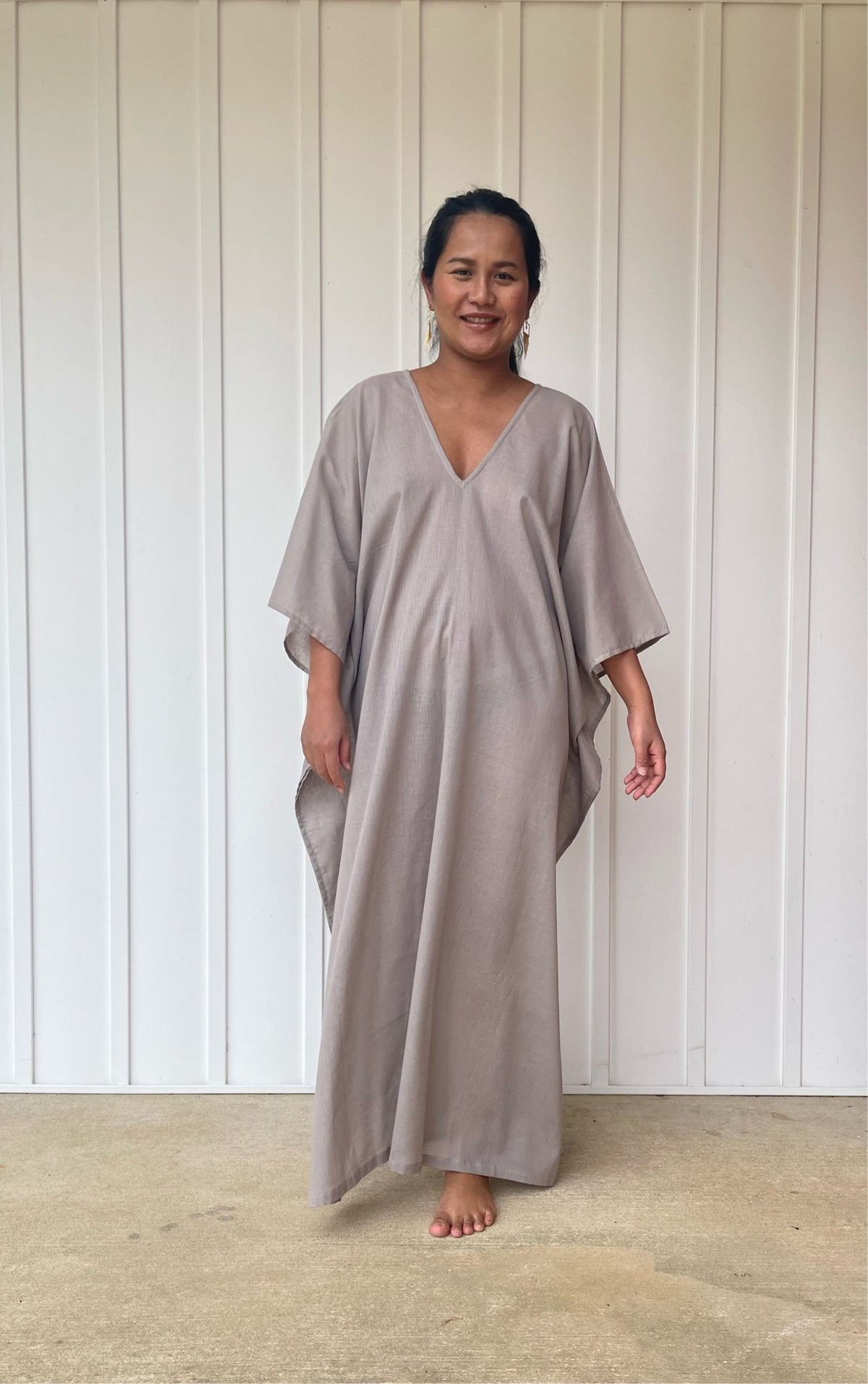 MALA handworks Olena semi sheer Kaftan in Earthy Brown