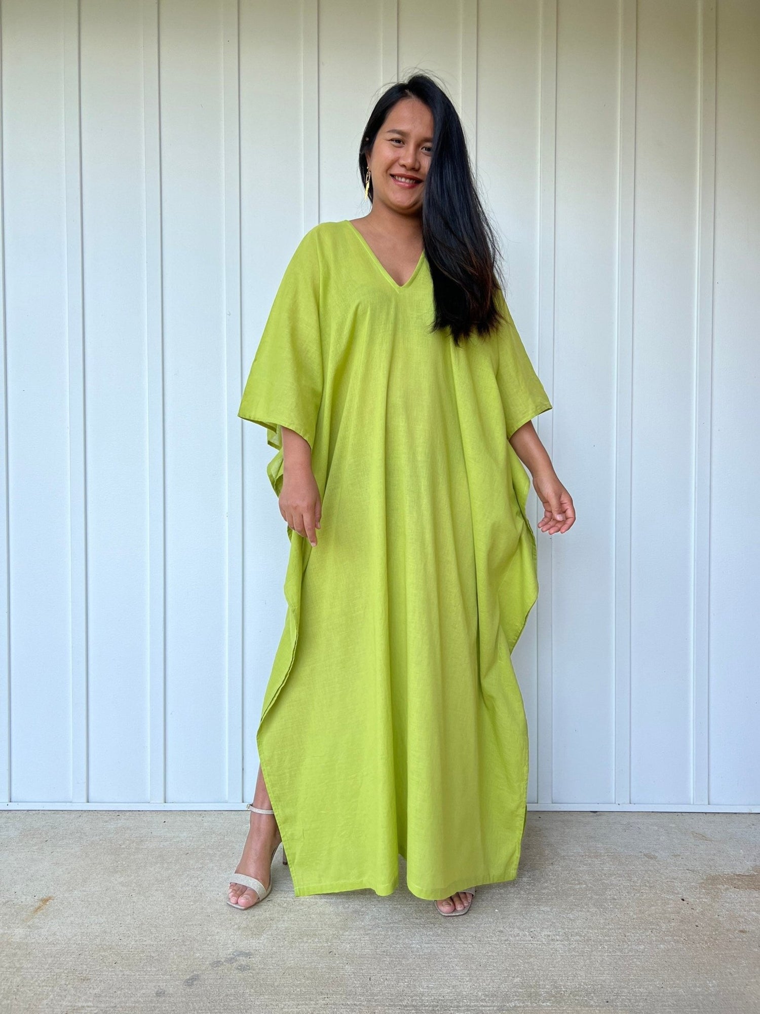MALA handworks  Olena semi sheer Kaftan in Green