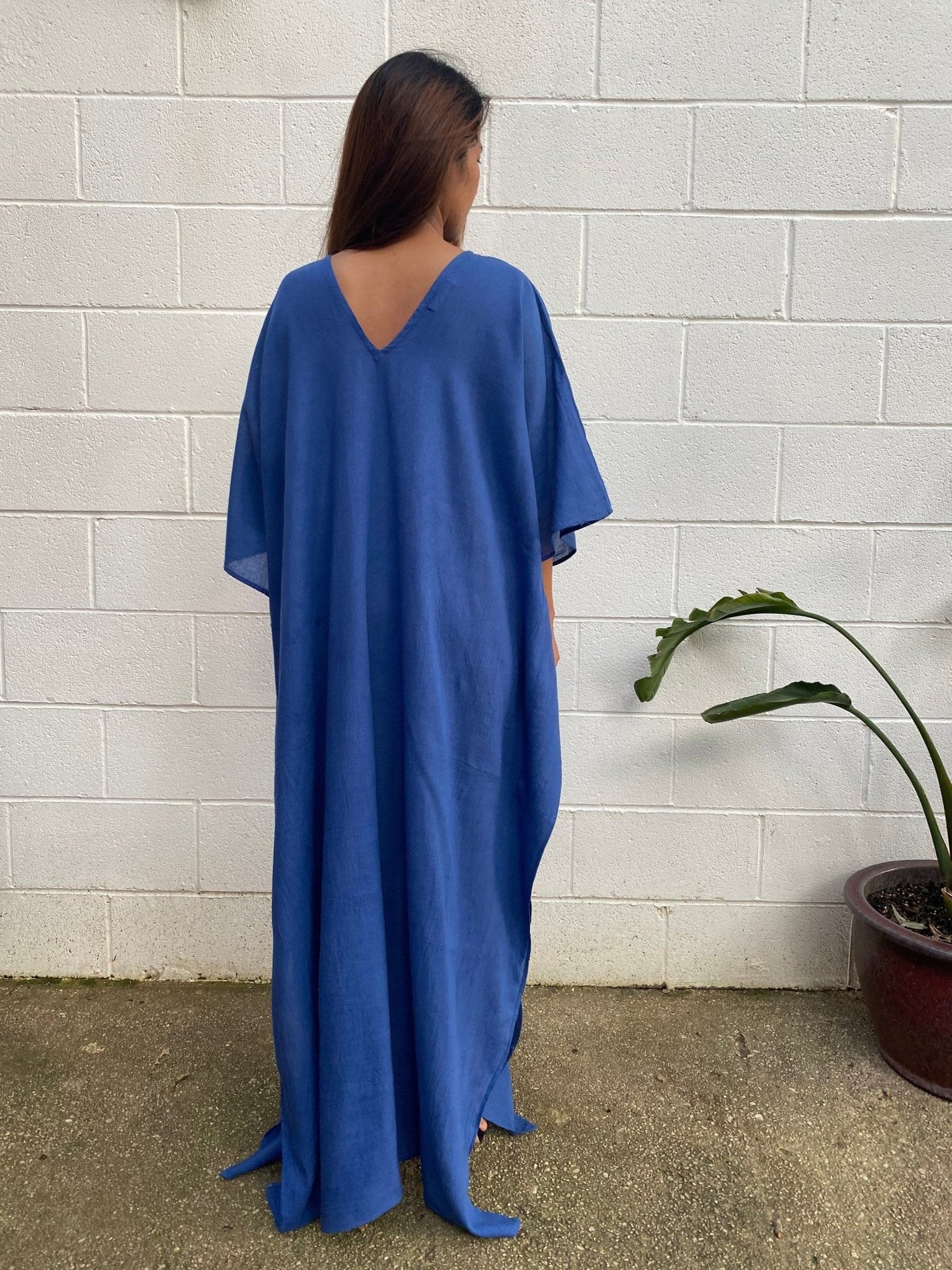 MALA handworks  Olena semi sheer Kaftan in Indigo Blue