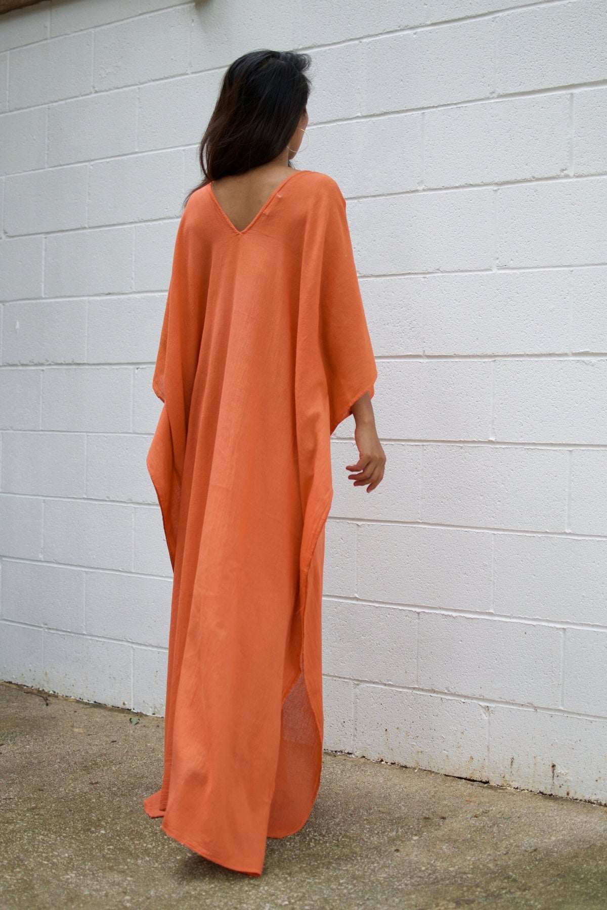 MALA handworks  Olena semi sheer Kaftan in Orange