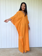 MALA handworks  Olena semi sheer Kaftan in Orange