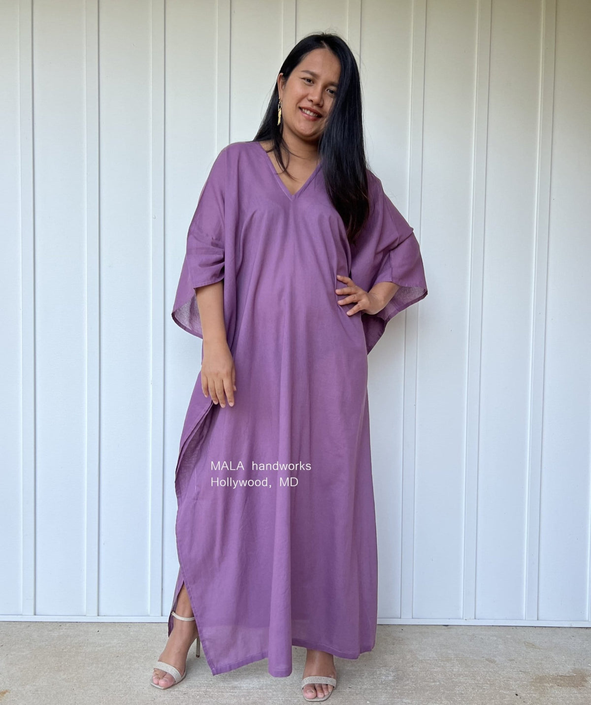 MALA handworks  Olena semi sheer Kaftan in Purple