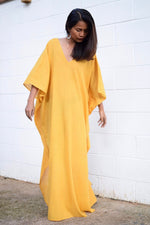 MALA handworks  Olena semi sheer Kaftan in Yellow