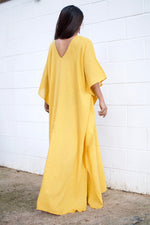 MALA handworks  Olena semi sheer Kaftan in Yellow
