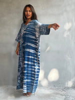 Mala Handworks Olivia Cotton Kaftan in Azure Tie Dye
