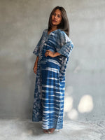Mala Handworks Olivia Cotton Kaftan in Azure Tie Dye