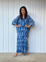 Mala Handworks Olivia Cotton Kaftan in Blue Tie Dye