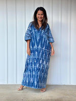 Mala Handworks Olivia Cotton Kaftan in Blue Tie Dye