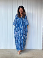 Mala Handworks Olivia Cotton Kaftan in Blue Tie Dye