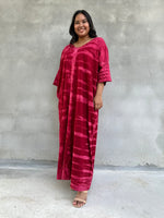Mala Handworks Olivia Cotton Kaftan in Cherry Tie Dye