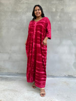 Mala Handworks Olivia Cotton Kaftan in Cherry Tie Dye