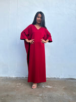 Olivia Cotton Kaftan in Cherry - Mala Handworks