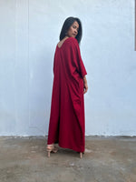 Olivia Cotton Kaftan in Cherry - Mala Handworks