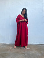 Olivia Cotton Kaftan in Cherry - Mala Handworks