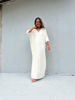 Mala Handworks Olivia Cotton Kaftan in Cream