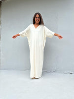 Mala Handworks Olivia Cotton Kaftan in Cream