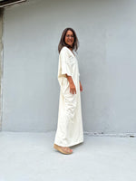 Mala Handworks Olivia Cotton Kaftan in Cream