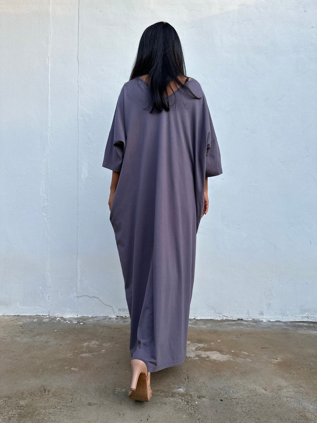 Mala Handworks Olivia Cotton Kaftan in Gray